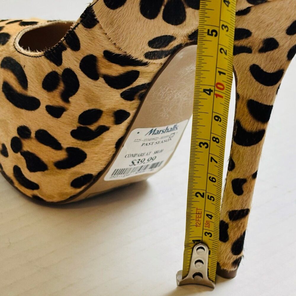 Steve Madden DejaVu Leopard Print Pony Hair Platform Pumps Size 7.5 Stiletto NWT - Picture 7 of 9